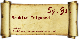 Szukits Zsigmond névjegykártya